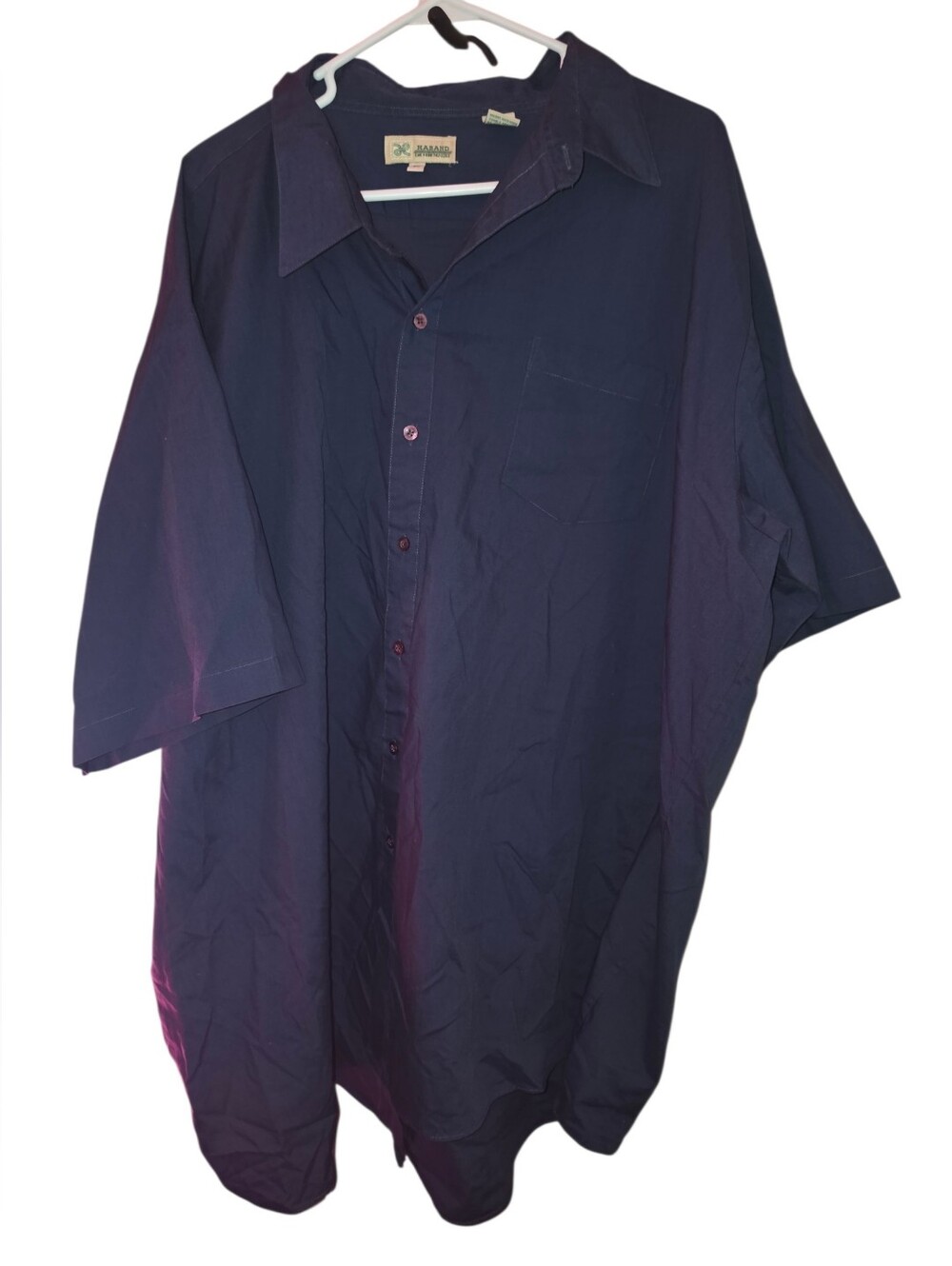 6/11/15. Mens Haband Navy Short-Sleeve Button-Down Shirt